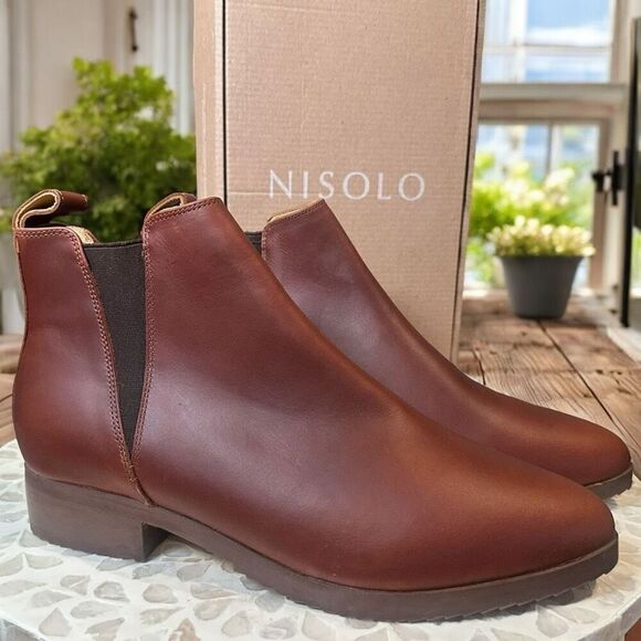 NISOLO Anthropologie $228 Chelsea Boots Women’s 9 Leather Ankle NEW Sustainable - Picture 5 of 16